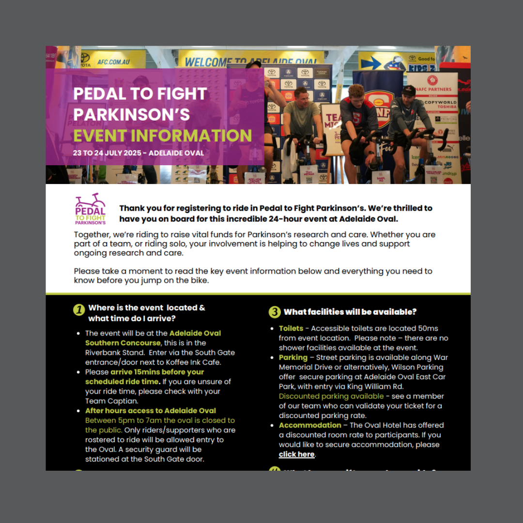 Pedal to Fight Event Details Poster